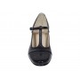 Pantofi dama eleganti din piele naturala cu bareta si varf lac - LP50N