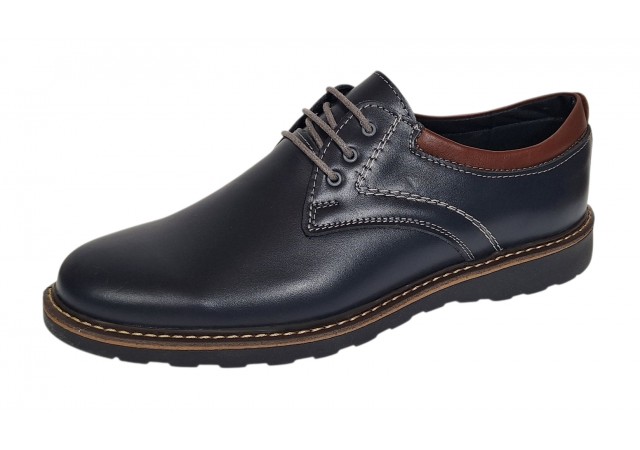Pantofi barbati sport casual din piele naturala Bleumarin CORSABLUE