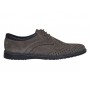 Pantofi barbati perforati din piele naturala - Sport Casual Gri 128GRI