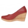 Pantofi dama casual din piele naturala cu platforma de 7 cm MARA GRENA