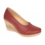 Pantofi dama casual din piele naturala cu platforma de 7 cm MARA GRENA