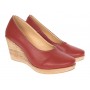 Pantofi dama casual din piele naturala cu platforma de 7 cm MARA GRENA