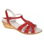 Sandale damă rosii din piele naturală, cu baretă reglabilă – feminine, comode și ușor de remarcat S27ROSU