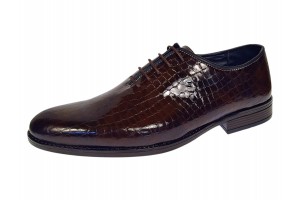 Pantofi barbati maro croco lac – eleganti pentru tinute de eveniment GKR150CRM
