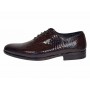Pantofi barbati maro croco lac cu sireturi si finisaj lucios elegant