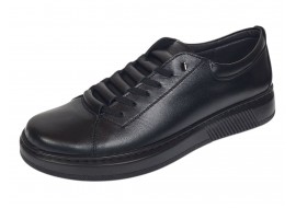 Pantofi barbati casual sport din piele naturala cu elastic negru Cairo SP2021CN