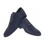 Pantofi barbati bleumarin din piele naturala intoarsa cu siret
