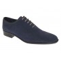 Pantofi barbati bleumarin din piele naturala intoarsa cu siret
