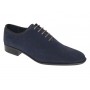 Pantofi barbati bleumarin din piele naturala intoarsa cu siret