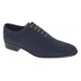 Pantofi barbati bleumarin din piele naturala intoarsa cu siret