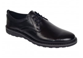 Marimea 42 Pantofi barbati sport negri casual din piele naturala LSP17NS