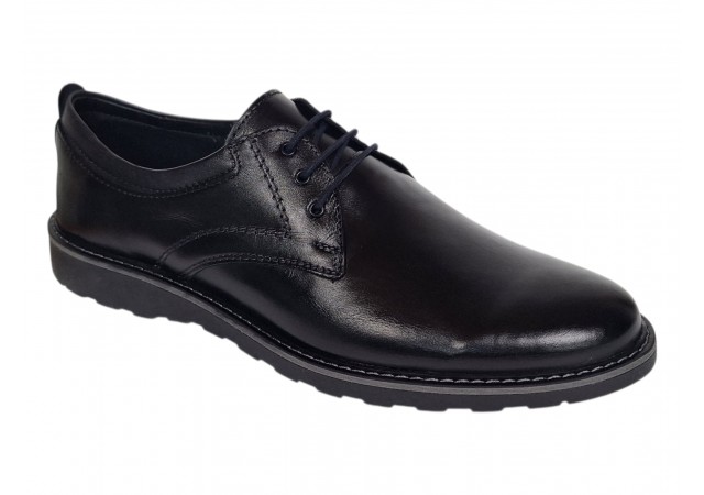 Pantofi barbati sport negri casual din piele naturala CORSANS
