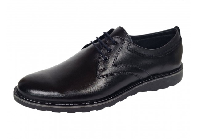 Pantofi barbati sport negri casual din piele naturala CORSANS