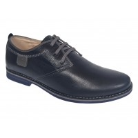 Marimea 43 Pantofi barbati, casual din piele naturala bleumarin inchis L501BOXGBL