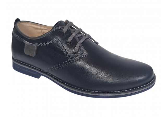 Pantofi barbati casual din piele naturala bleumarin inchis 501BOXGBL
