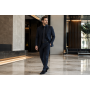 Pantofi barbati negri din piele naturala intoarsa cu siret