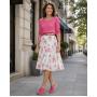 Saboti dama fucsia din piele naturala cu talpa tip pana purtati cu jeansi