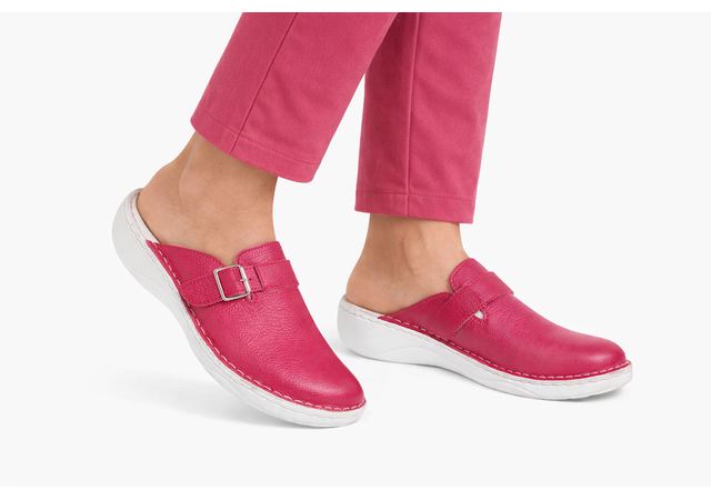 Saboti medicali femei din piele naturala Roz box, Med-Line BR127PINK