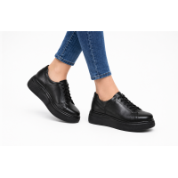 Pantofi dama Sport Casual din piele naturala de culoare neagra GKR121NS