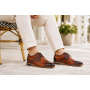 Marimea 40 Pantofi barbati casual din piele naturala Maro Cognac 1010MS