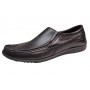 Pantofi barbati casual din piele naturala cu elastic Negru GKR82N
