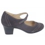 Pantofi dama eleganti din piele naturala intoarsa, gri, toc de  5cm, foarte comozi P104GRIVEL