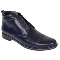 Ghete barbati casual din piele naturala imblanite Bleumarin BOND1BL