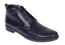 Ghete barbati casual din piele naturala imblanite Bleumarin BOND1BL