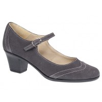 Marimea 37, 39 Pantofi dama eleganti din piele naturala intoarsa gri toc de  5cm P104GRIVEL