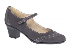 Marimea 37, 39 Pantofi dama eleganti din piele naturala intoarsa gri toc de 5cm P104GRIVEL