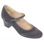 Pantofi dama eleganti din piele naturala intoarsa, gri, toc de  5cm, foarte comozi P104GRIVEL