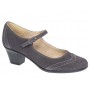 Pantofi dama eleganti din piele naturala intoarsa, gri, toc de  5cm, foarte comozi P104GRIVEL