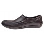 Pantofi barbati casual din piele naturala cu elastic Negru GKR82N