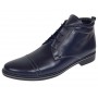 Ghete barbati casual din piele naturala imblanite Bleumarin BOND1BL