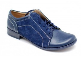 Marimea 35 Pantofi dama casual din piele naturala box cu piele intoarsa - P53BLVELBOX