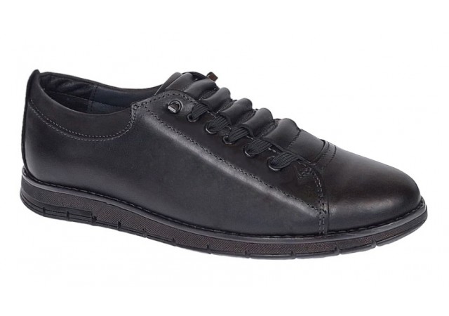 Pantofi barbati casual piele naturala de culoare neagra GKR120N