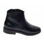 Ghete barbati casual imblanite din piele naturala Negru cu fermoar GB120N