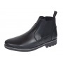 Ghete barbati din piele naturala imblanite cu fermoar Negru GB4101N