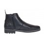 Ghete barbati din piele naturala imblanite cu fermoar Negru GB4101N