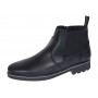 Ghete barbati din piele naturala imblanite cu fermoar Negru GB4101N