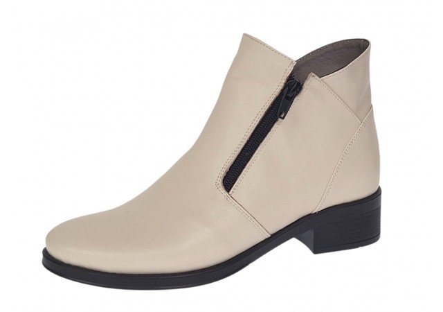 Ghete dama casual din piele naturala Bej Box NA316BB