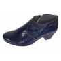 Botine dama din piele naturala cu fermoar MV4 Croco Bleumarin BT