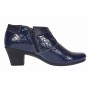 Botine dama din piele naturala cu fermoar MV4 Croco Bleumarin BT
