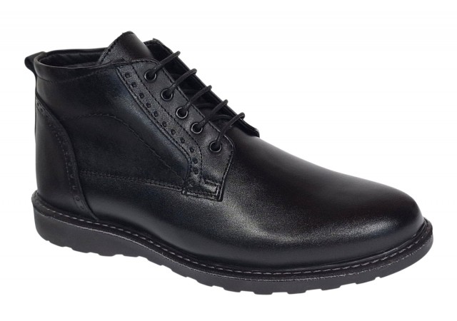 Ghete barbati din piele naturala pe talpa Sport Urban cu siret imblanite GS2019CSN