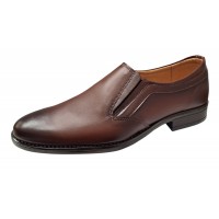 Pantofi barbati eleganti din piele naturala maro fara siret - GKR117ELM