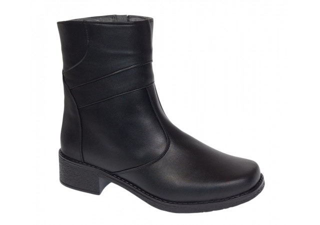 Ghete dama casual imblanite din piele naturala cu fermoar MVS707N