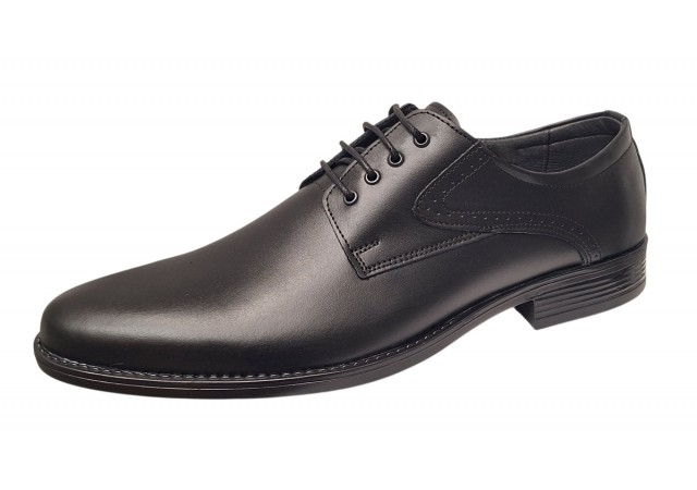 Pantofi barbati eleganti din piele naturala de culoare neagra Zidan 819