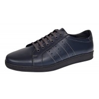Pantofi barbati sport casual din piele naturala bleumarin ADTIMBL