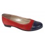 Balerini dama casual din piele naturala Rosu - Bleumarin RUTBLR
