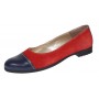 Balerini dama casual din piele naturala Rosu - Bleumarin RUTBLR
